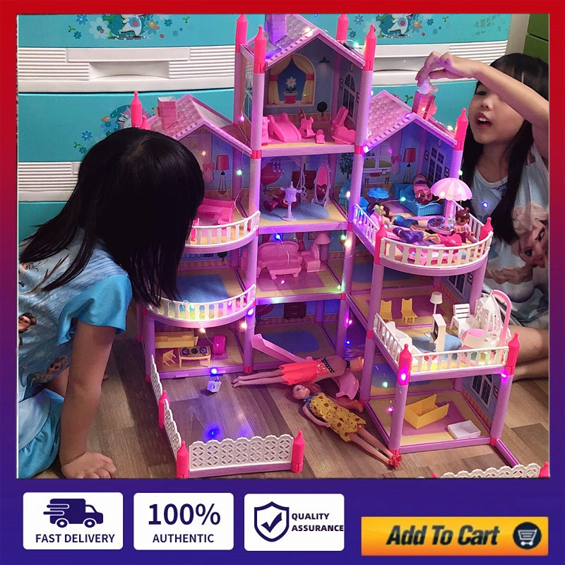 Princess Castle DIY House Toys Mini Villa Doll House Birthday Gift ...