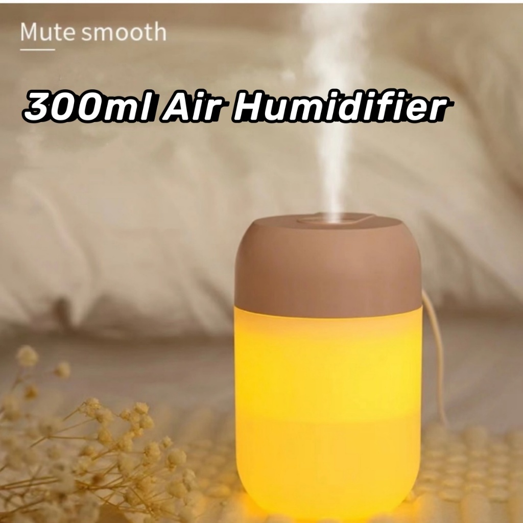 300ML Air Humidifier USB Charge Electric Warm Night Light Aroma