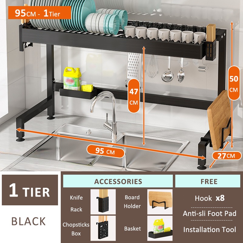 GSlife Dish Rack Organizer With Cabinet Over Sink Dish Drying Rack ...