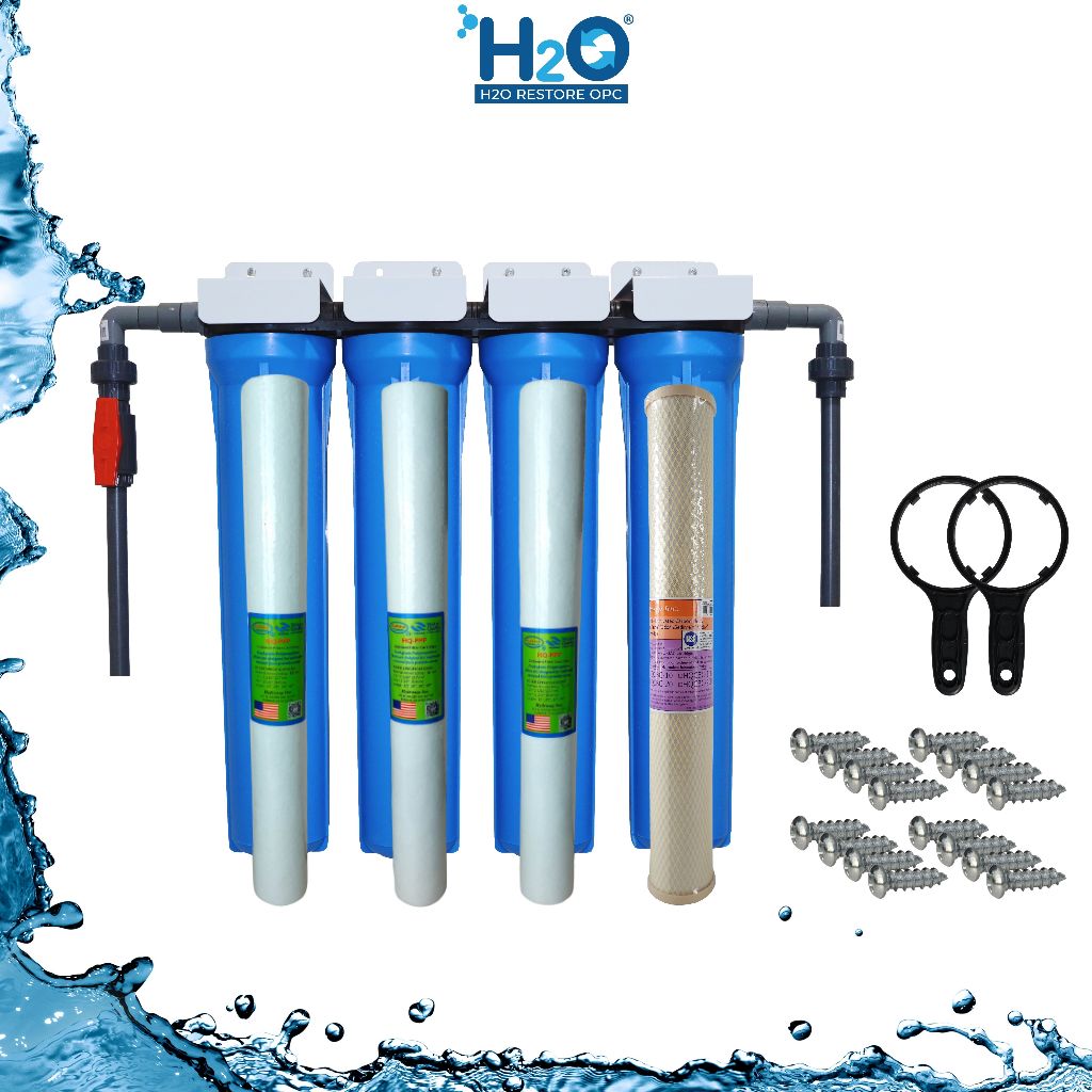 4 Stages Water Filter Basic Heavy Duty Complete Set with PVC Fittings ...