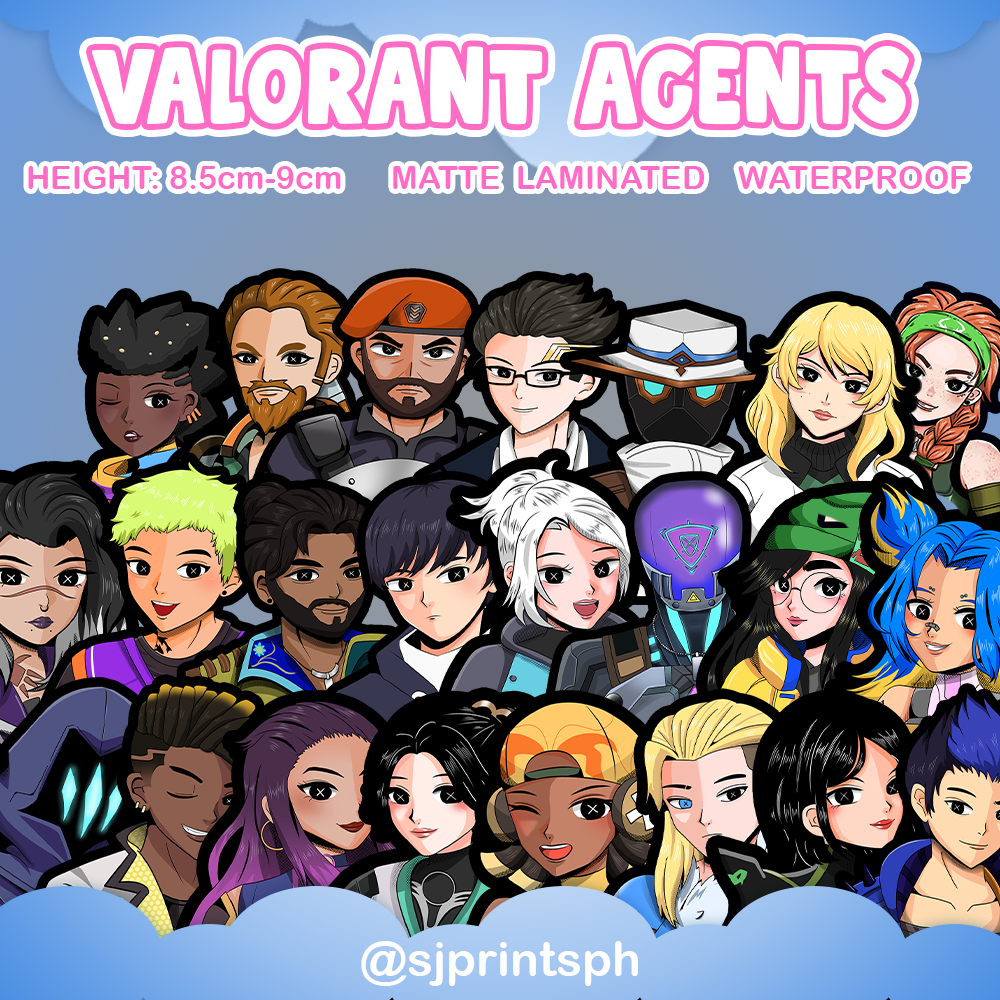Valorant Agent Vinyl sticker | Waterproof laptop tumbler flask car ...
