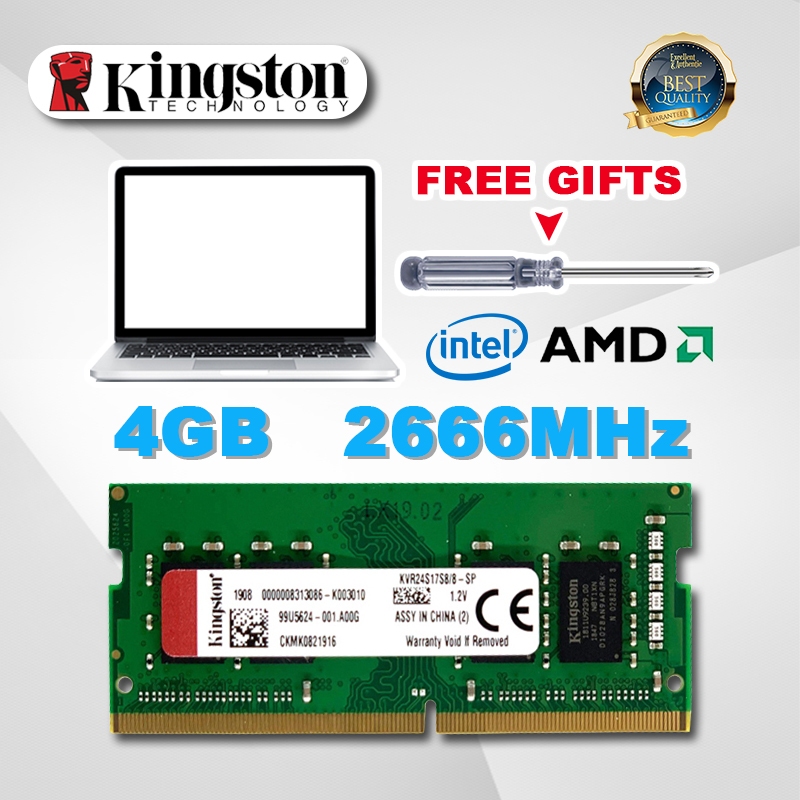 Memória Ram Kingston 4gb Ddr4 2400mhz Laptop Ram Local 24H