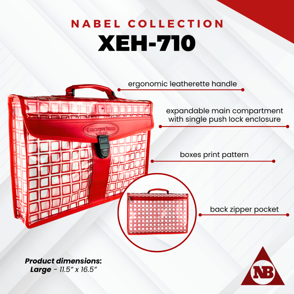 Nabel XEH710 Expanding Printed Plastic Envelope with Leatherette Handle ...