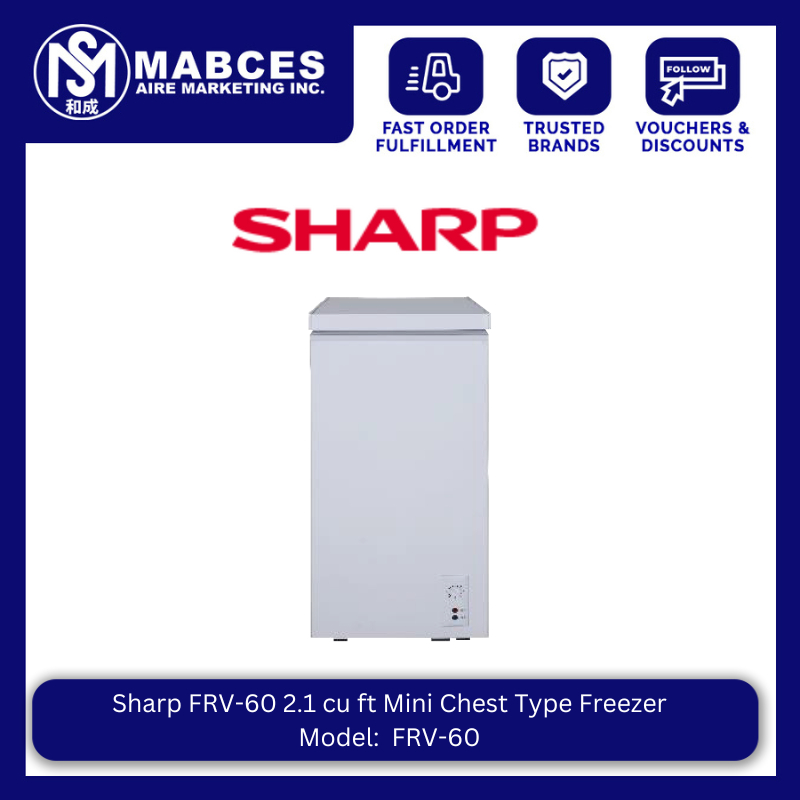 Sharp FRV-60 2.1 cu ft Mini Chest Type Freezer | Shopee Philippines