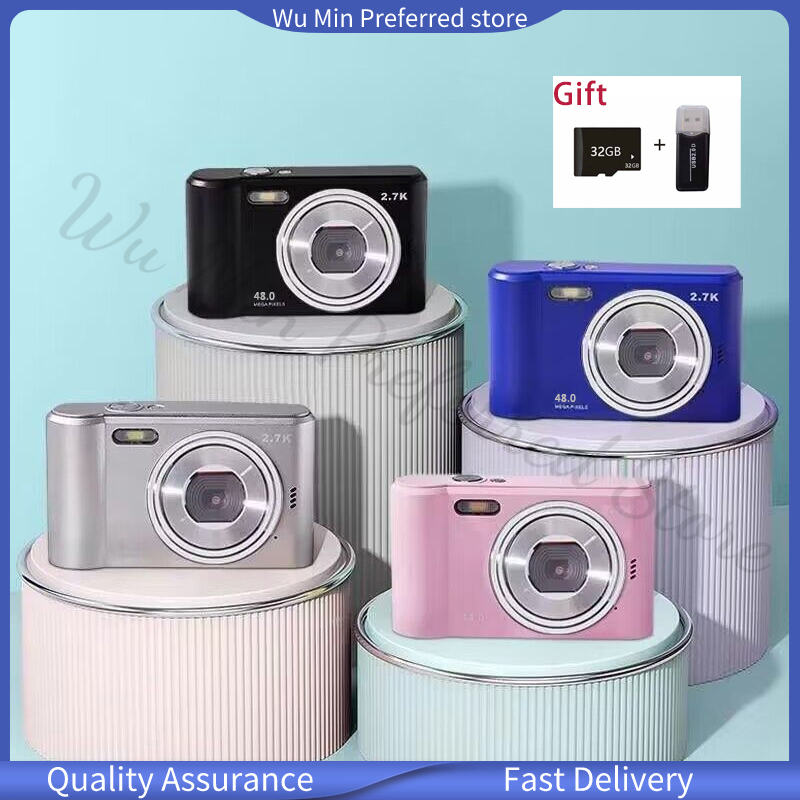 32GB 48MP Small Portable Digital Camera 2.7K IPS Screen 8X Zoom Face ...