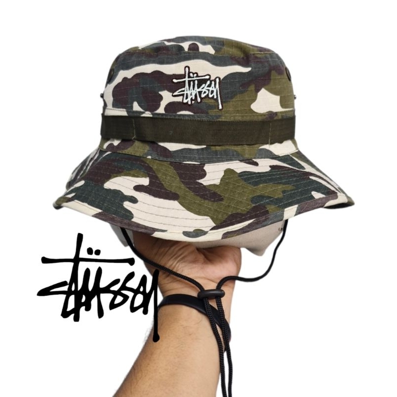 STUSSY BUCKET HAT WAWAY (PATCH EMBROID) HIGH QUALITY BOONIE HATS