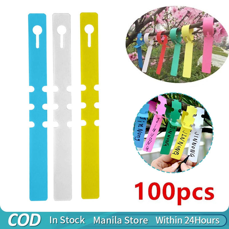 100pcs Plastic Plant Labels Wrap Around Tree Tags Adjustable Waterproof ...
