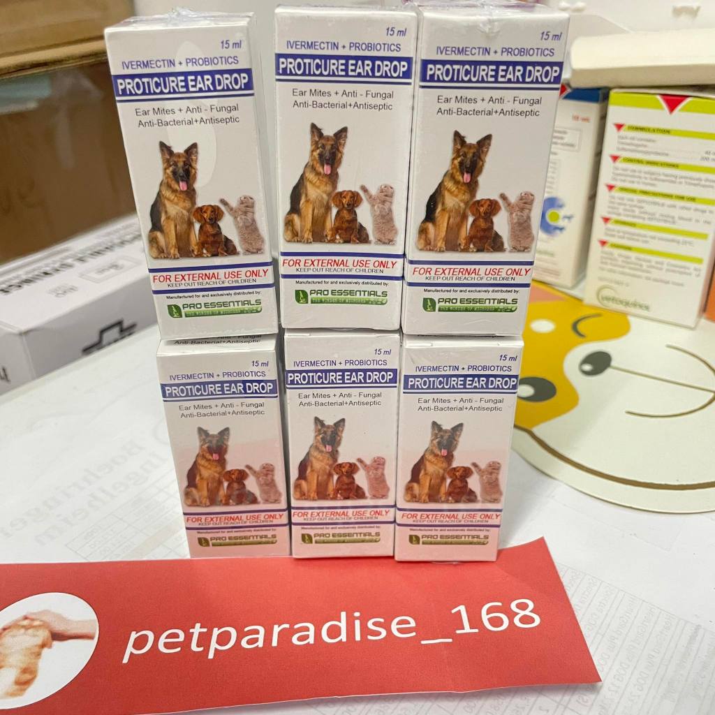 Proticure Ear Drop for cat pets 15mL (Ear mites, Antifungal, Anti