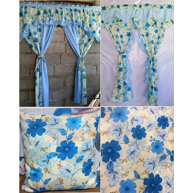 Terno Curtains Janna Design-Double Panel, Split curtain & Throw pillow ...