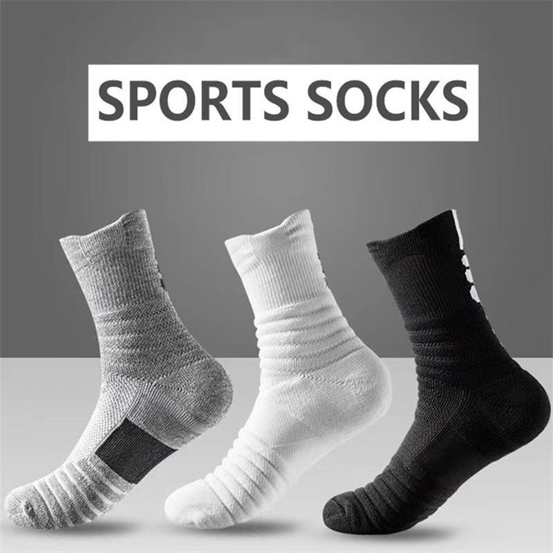 Sports Socks Breathable Anti Slip Absorb sweat and prevent odor Cotton Sock Middle Tube Shopee