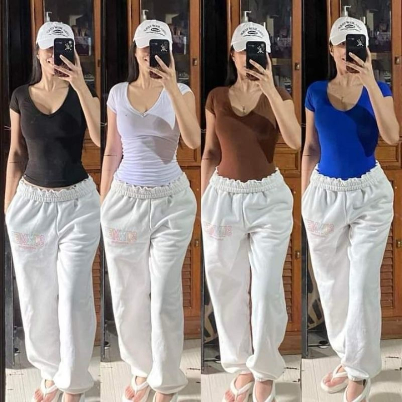 VNECK BARBA Double Lining Full Length Shirt Top | Shopee Philippines