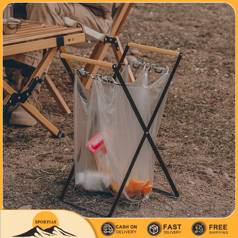 Sportias Outdoor Folding Garbage Rack Camp Clutter Support Frame ...