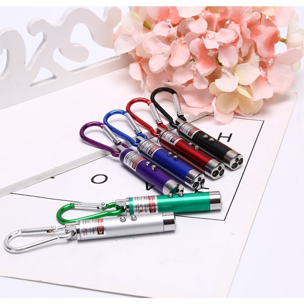 3 IN 1 LED Laser Pointer Torch Flashlight with Key chain | Shopee ...