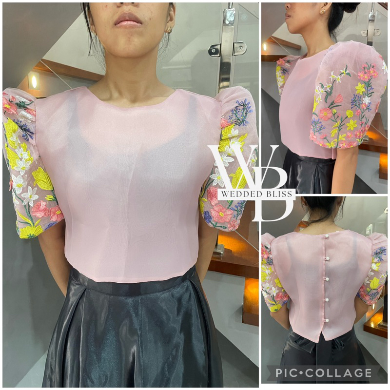 Filipiniana Kimona Blouse JUSI FABRIC Shopee Philippines