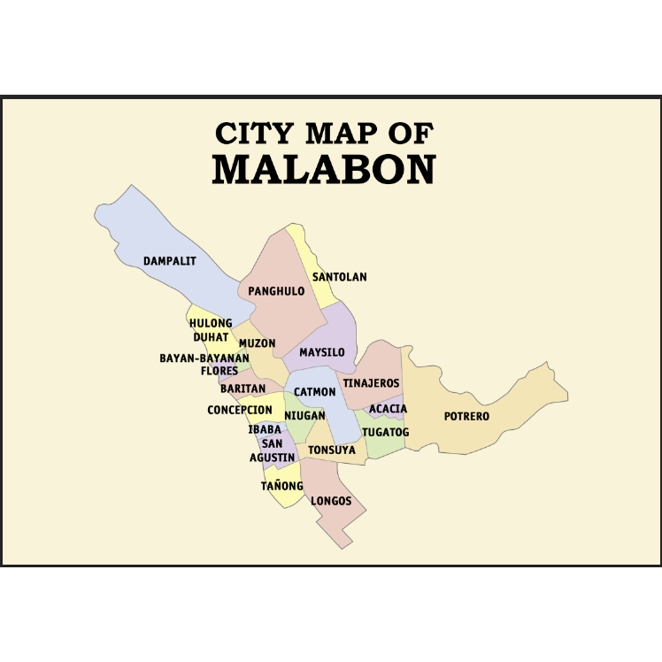 Malabon City Map Waterproof A4 Laminated Chart | Shopee Philippines