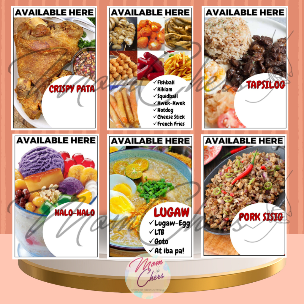 Laminated Signage Poster Food Cart Restaurant Eatery A4 size | Shopee ...