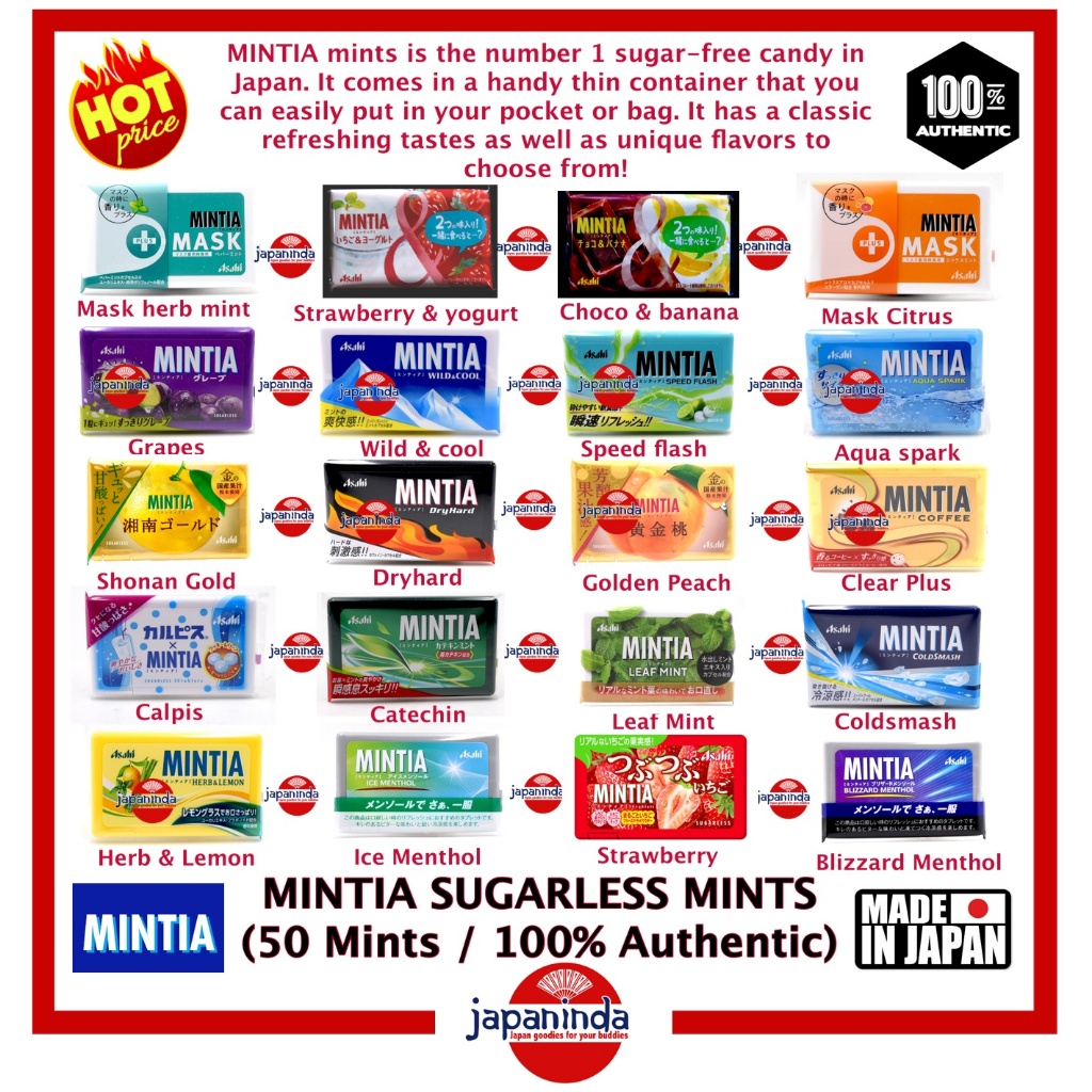 MINTIA Sugarless Mints (50 mints) 100% Authentic Made in Japan | Shopee ...