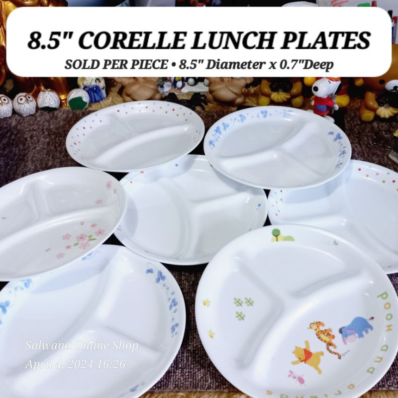 8.5" CORELLE VITRELLE USA MICROWAVABLE LUNCH PLATE • SOLD PER PIECE