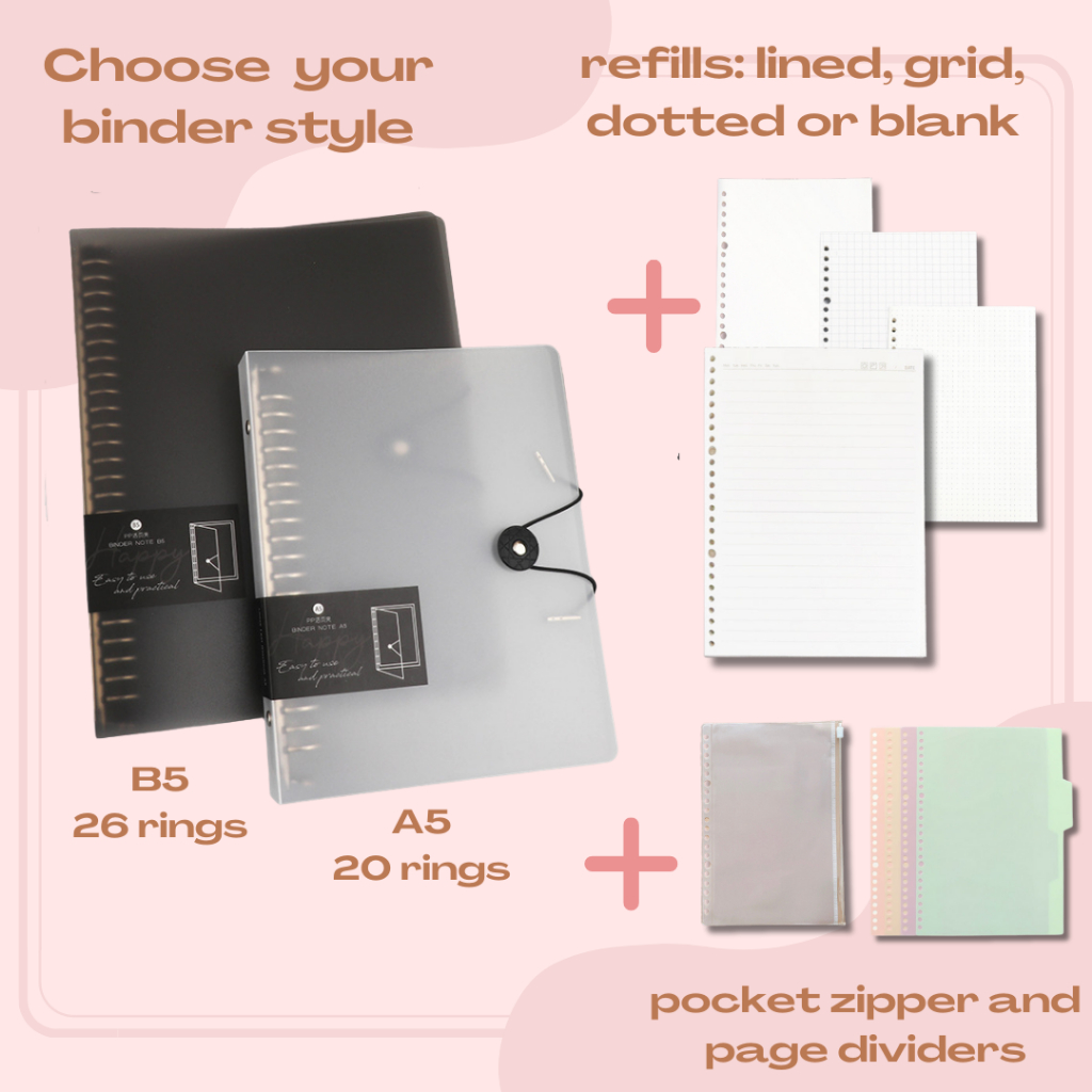 A5 (20holes) /B5 (26holes) New Style Side rope Metal Binder | Shopee ...