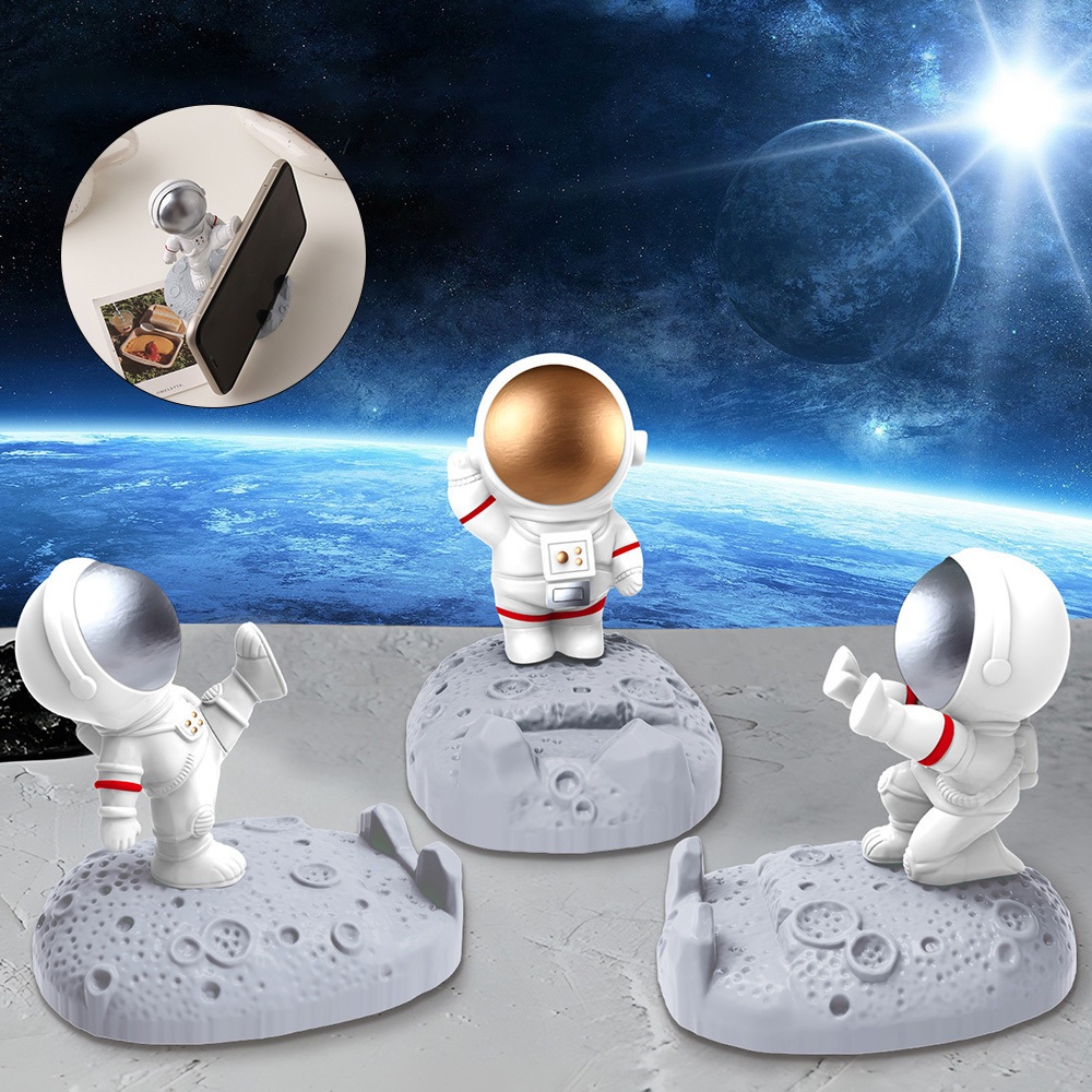 Spaceman Astronaut Statue Cell Phone Tablet Desktop Stand Desk Holder ...