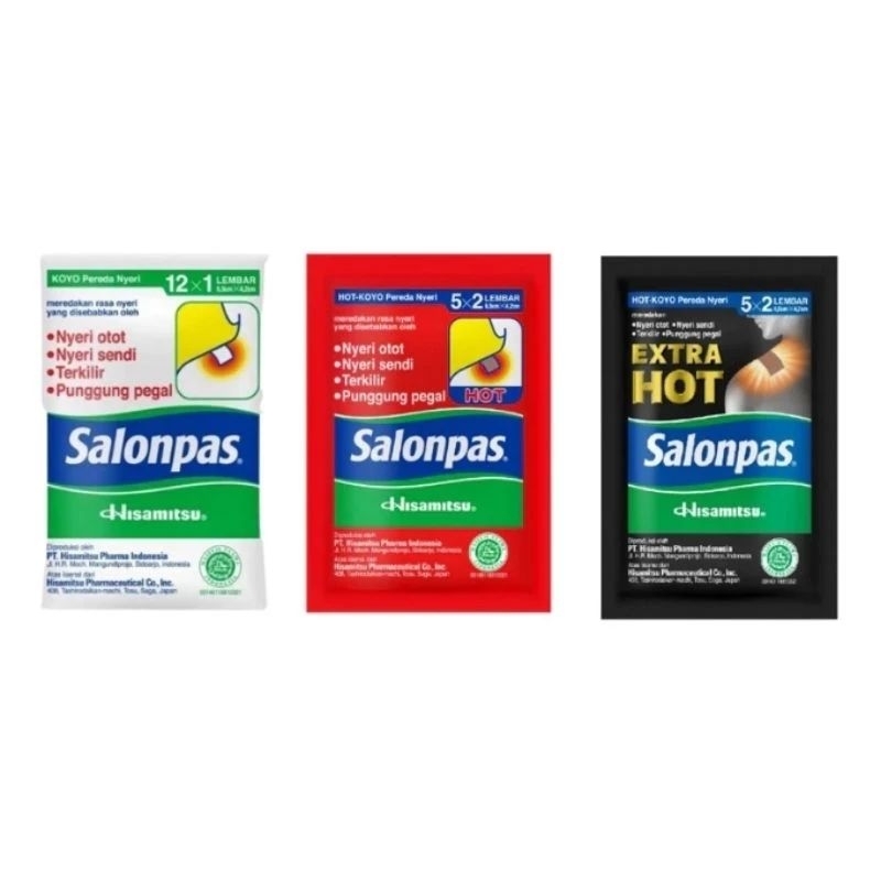 Salonpas Classic, Hot and Extra Hot Pain Relief Patch Plaster 1Sachet ...