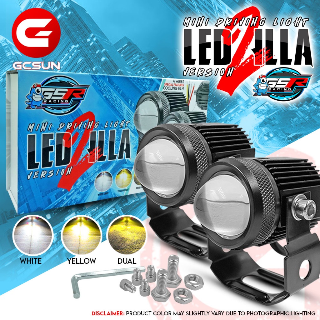GSR MINI DRIVING LIGHT LEDZILLA VERSION 2 - GCSUN MOTORCYCLE | Shopee ...