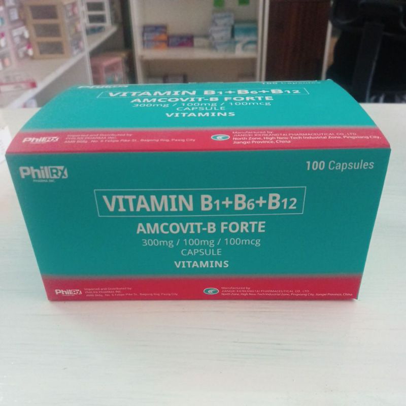 VITAMIN B1 + B6 + B12 AMCOVIT-B 300mg/100mg/100mcg 100's Capsules Per ...