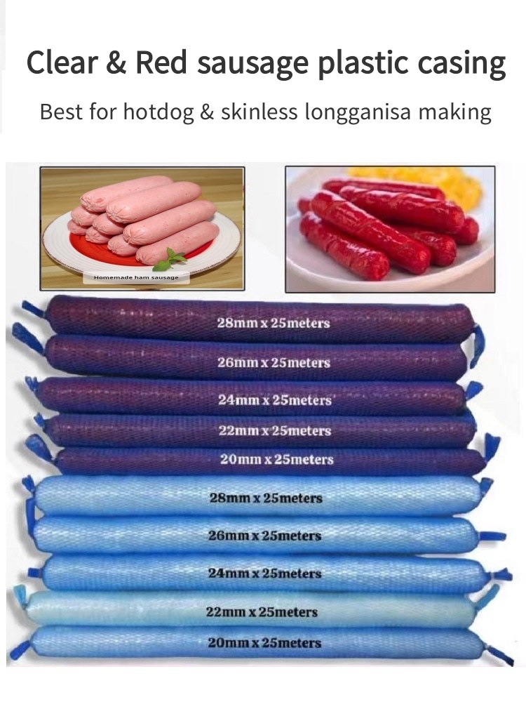 Plastic Inedible Sausage Casing for Skinless Longganisa Wrapper 25m