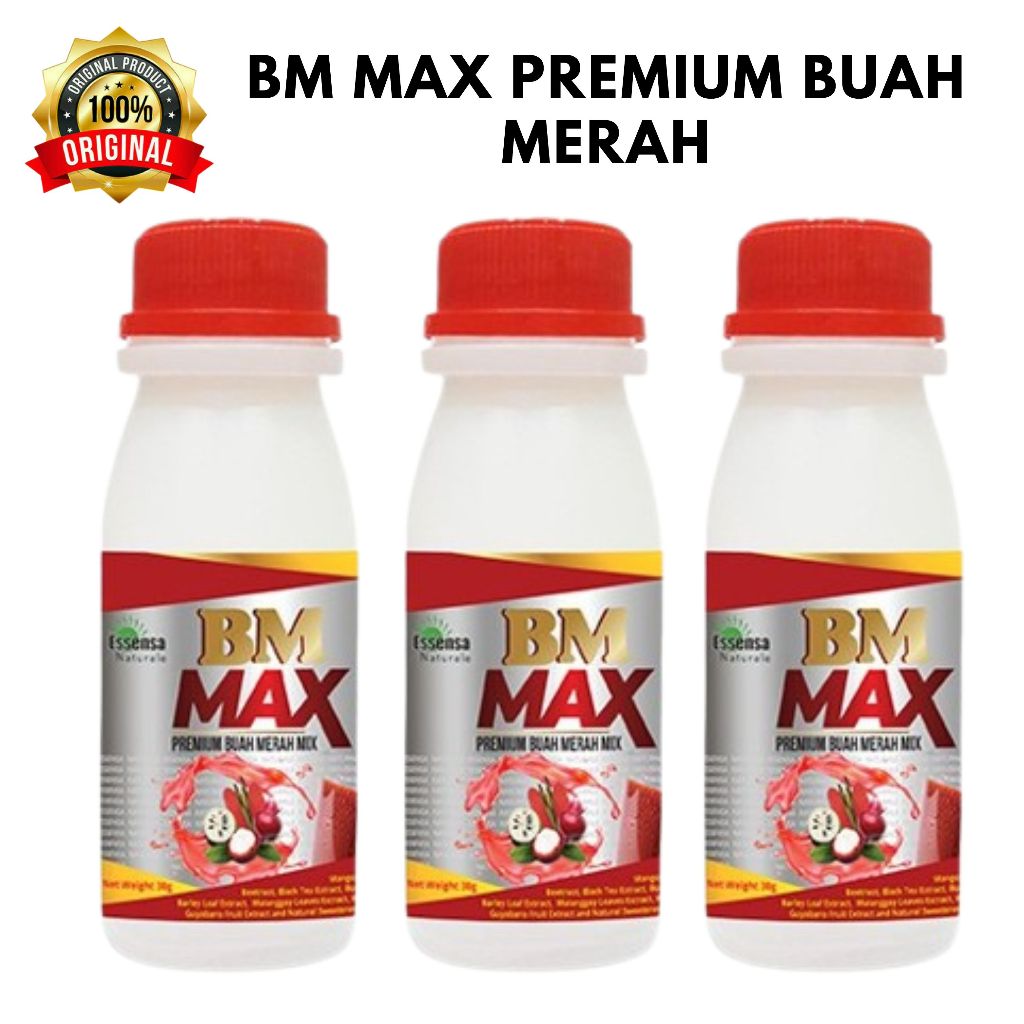 100% Authentic BM Max Premium Buah Merah Mix (3 bottles) | Shopee ...