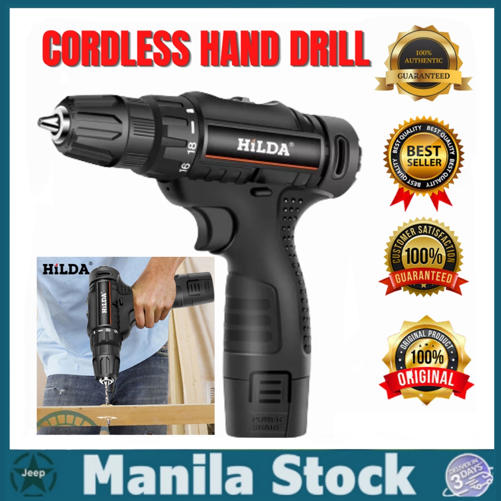 Original Hilda 12v Cordless Drill Electric Rechargeable Screwdriver