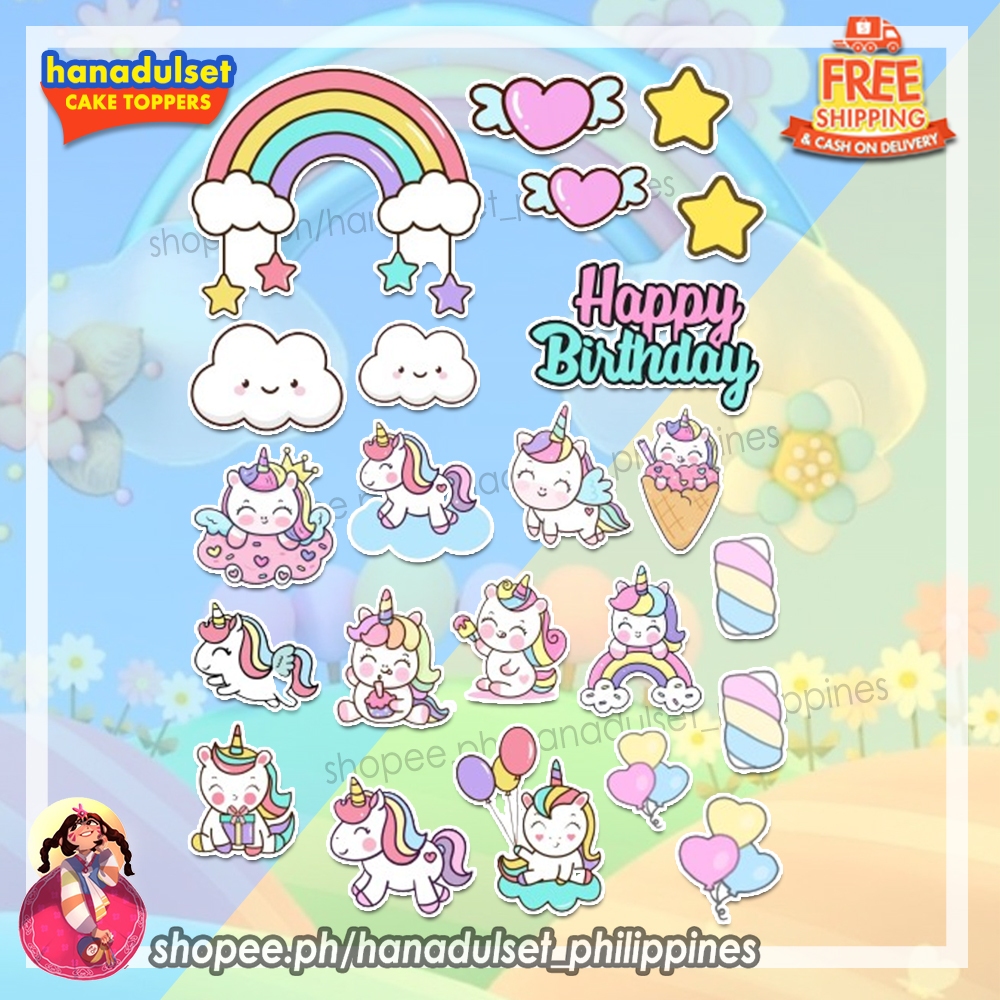 Unicorn Topper Cake Topper Unicorn cup cake toppers VERSION 2