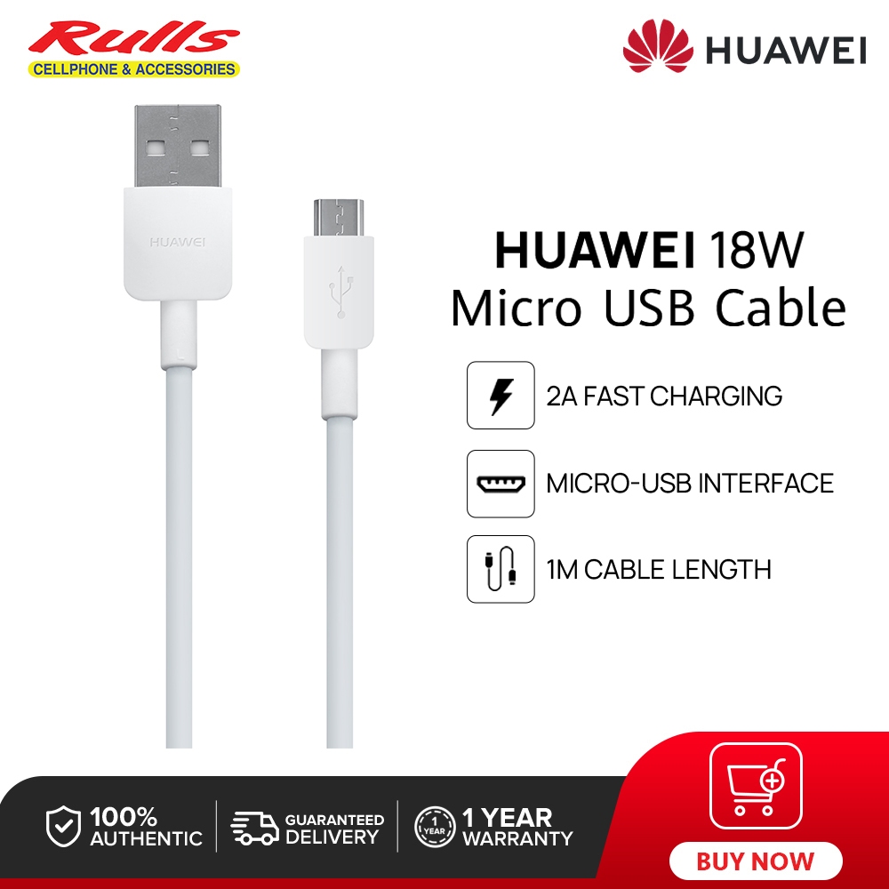 HUAWEI 18W Micro USB Charging Cable | 2A 1M Fast Charging | Shopee ...
