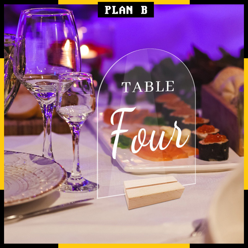 Acrylic Place Card Sign Holder Wedding Table Sign Number Holder Table ...
