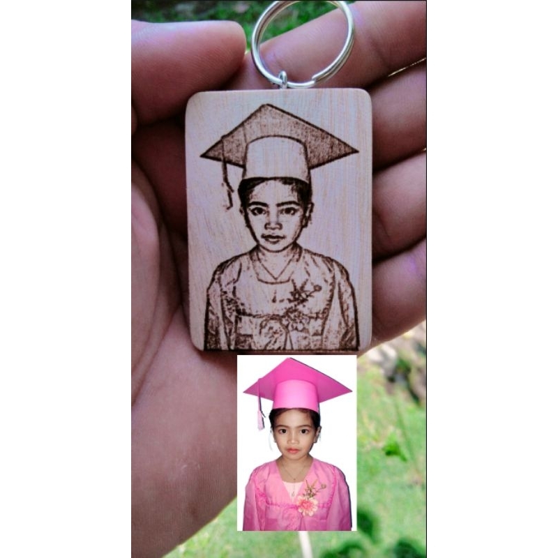 Free engraved-wooden keychain- for picture engrave-wedding souvenir ...