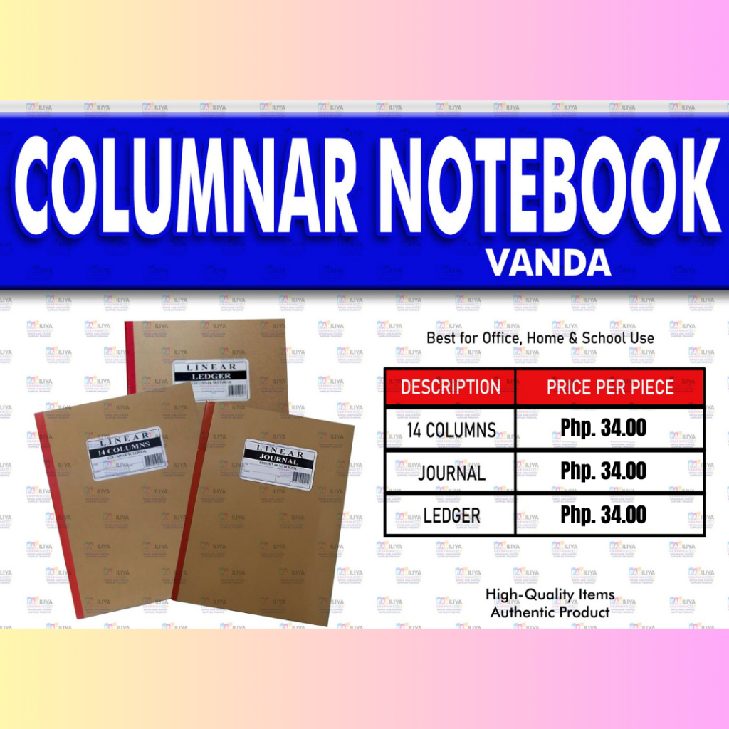 COLUMNAR NOTEBOOK VANDA (14 Columns, Journal & Ledger) | Shopee Philippines