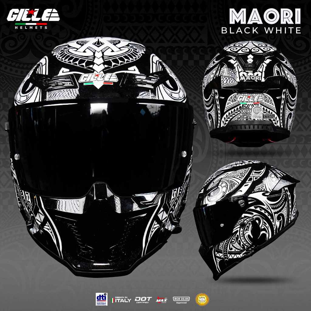 GILLE ASTRAL MAORI - Full Face Dual Visor Helmet FREE Gille GP-1 ...