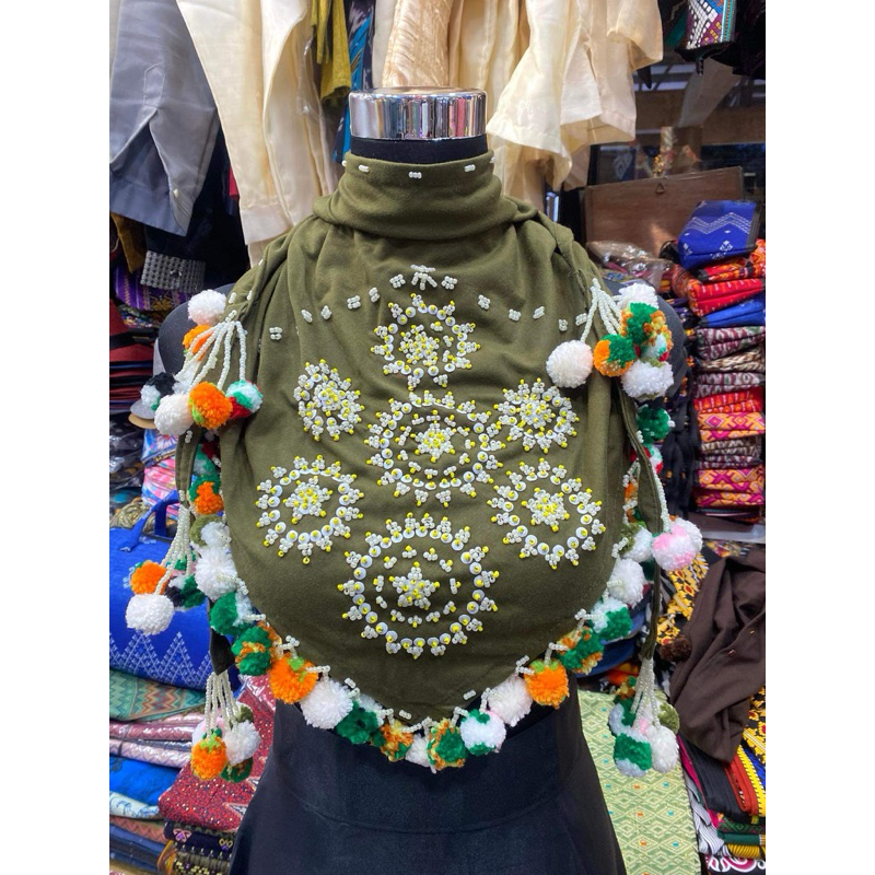TANGKULO SCARF / Beaded Necklace / Handweave Yakan / Davao Traditional