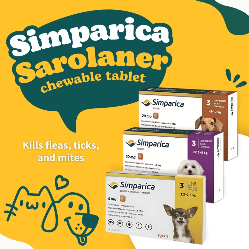 Simparica Anti Tick and Flea Chewable Tablets Treatment and Protection ...