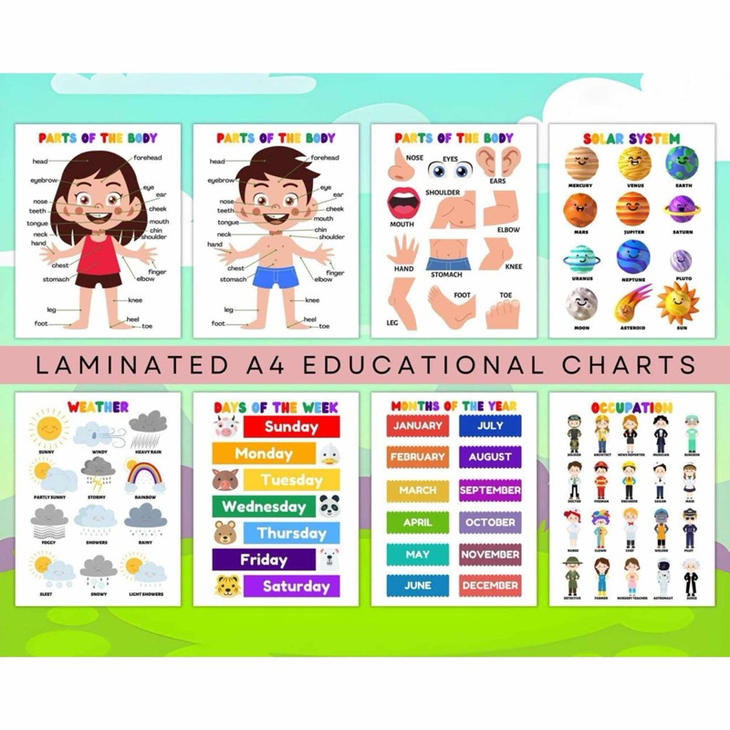 LAMINATED EDUCATIONAL CHARTS A4 | Shopee Philippines