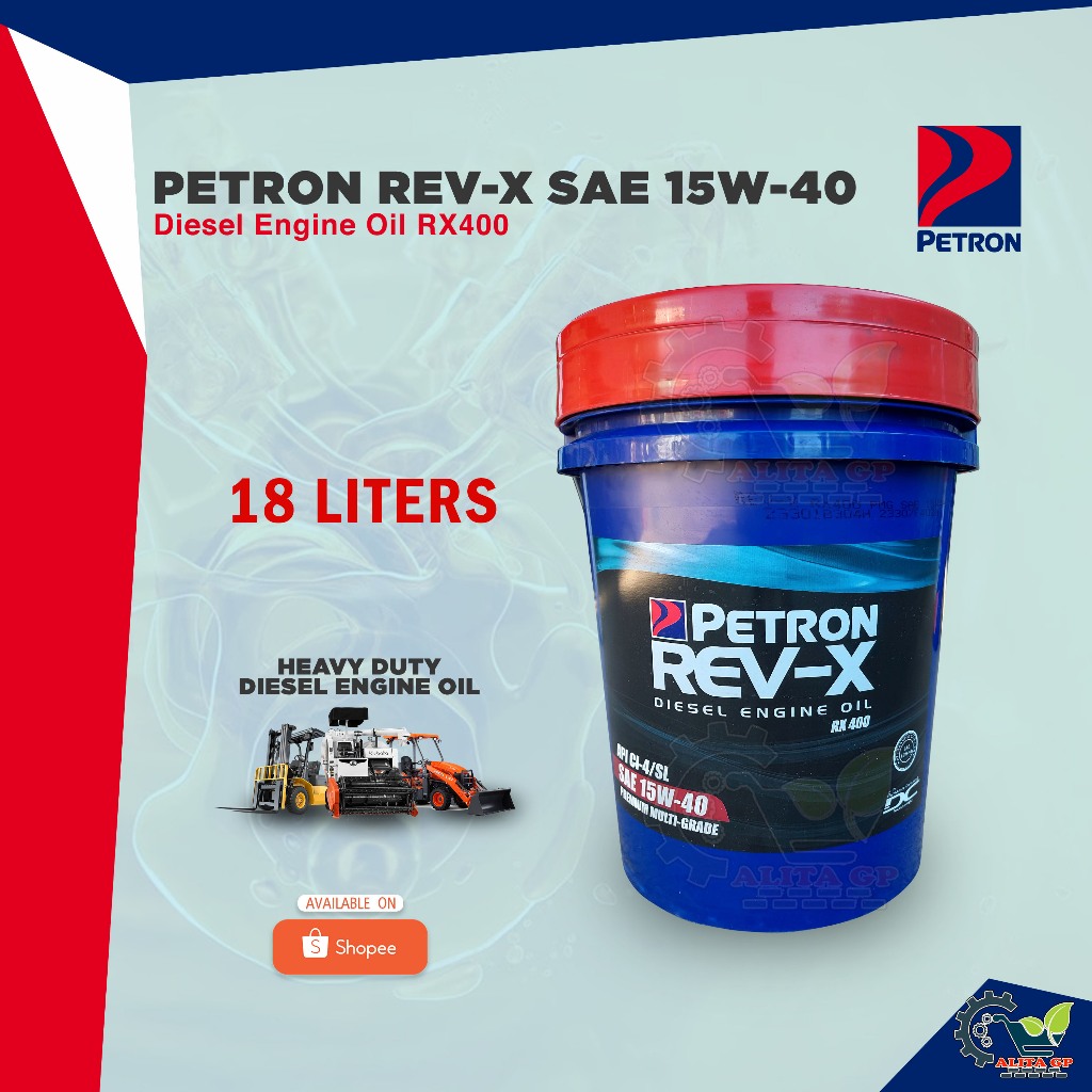 Petron Rev-X RX400 Premium Multi-Grade Sae 15W-40 Diesel Engine Oil 18 ...
