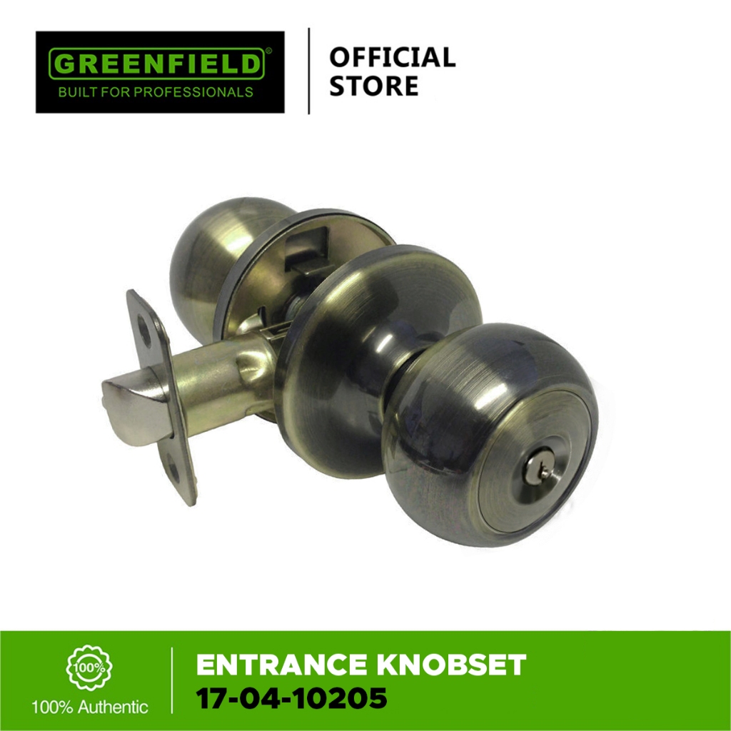 Greenfield Entrance Knobset Antique Brass - Door Hardware & Locks ...