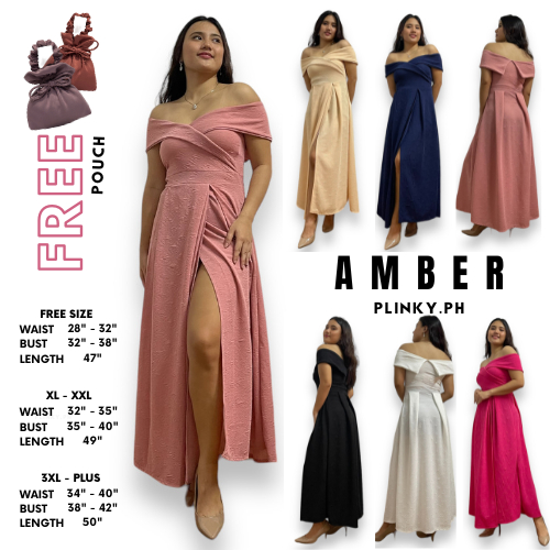 AMBER by PLINKY WOMEN'S OFF SHOULDER WEDDING FORMAL LONG MAXI GOWN LADIES  MEDIUM LARGE PLUS SIZE