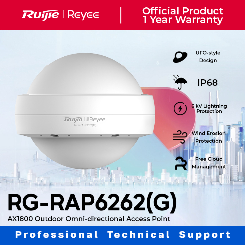 Ruijie-Reyee RG-RAP6262(G) Wi-Fi 6 AX1800 Outdoor Omni-directional ...