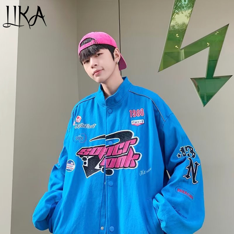LIKA High Quality Embroidered Fashion Athletic Jacket For Men Korean Style Casual Vintage Jacket Shopee Philippines