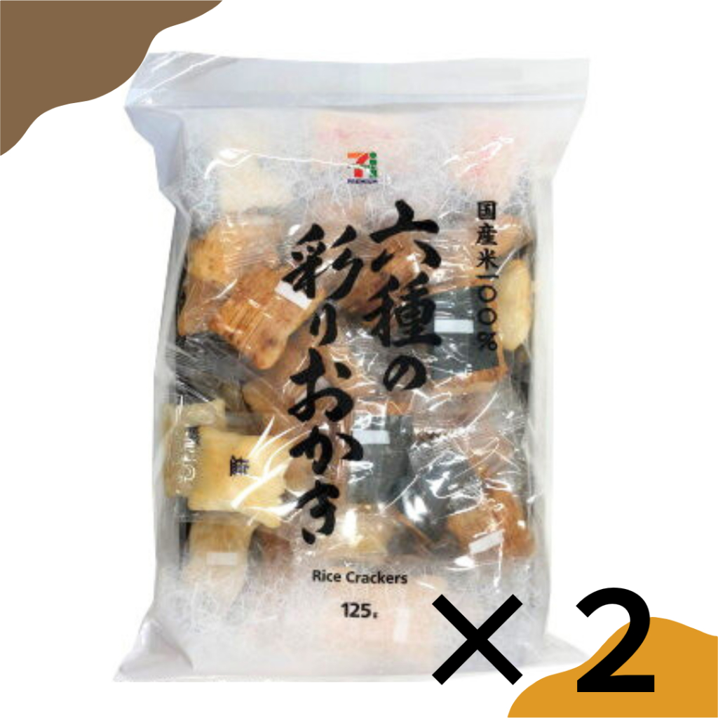 Six kinds of colorful crackers. 125g. 2 sets. Rice cracker. Seven ...