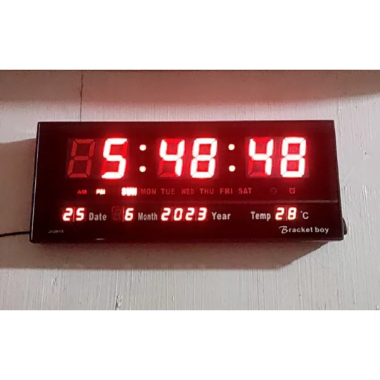 JH3615 Large Digital Display LED Wall Clock (Black) | Shopee Philippines
