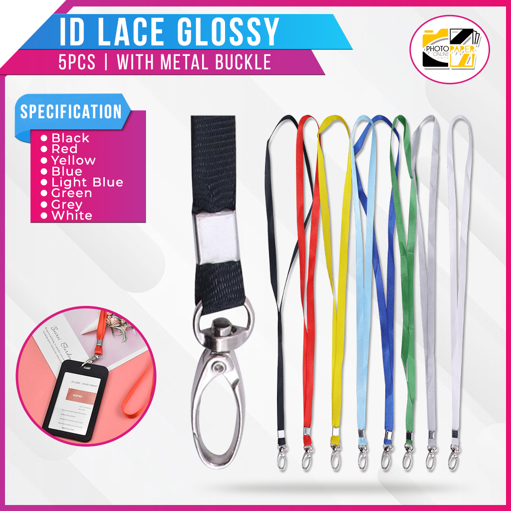 5PCS ID Lace Glossy with Metal Buckle/Glossy ID Lace J-HOOK | Shopee ...