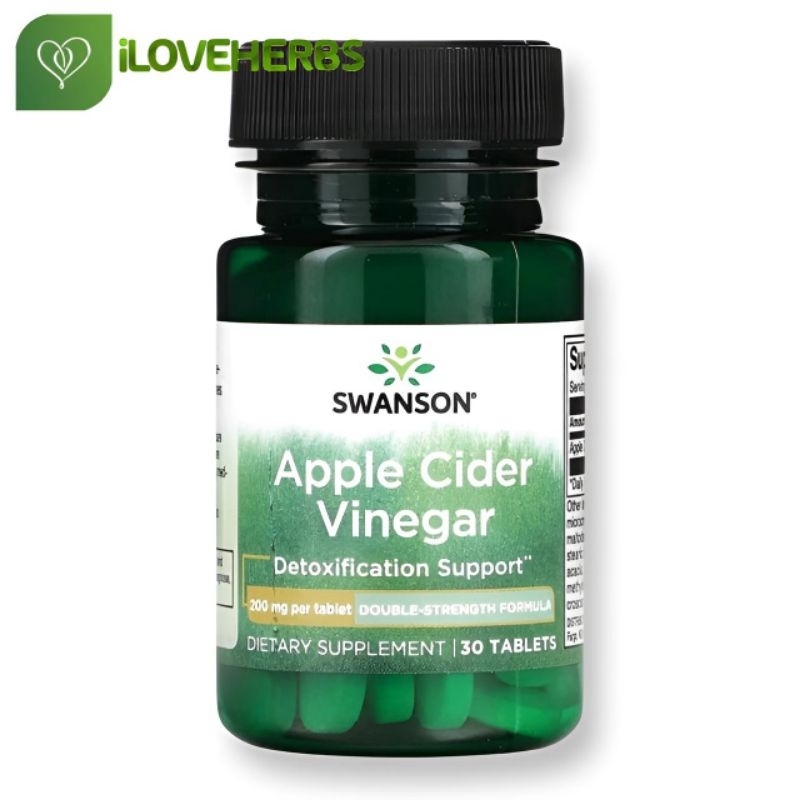 Swanson, Apple Cider Vinegar, 200 mg , 30 Tablets Expiry date 03 2027