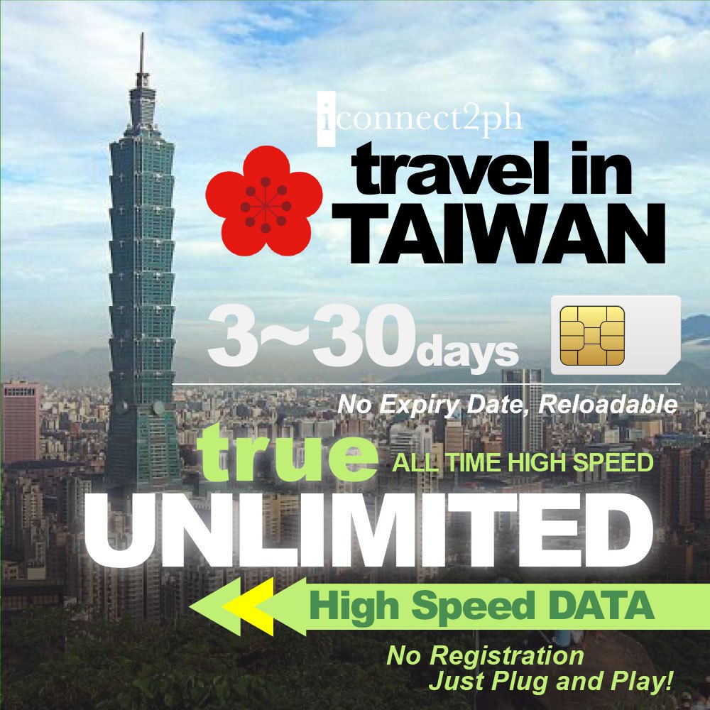 TAIWAN Travel Sim Card 3~30days【UNLIMITED GB HIGH SPEED】iConnect2ph ...