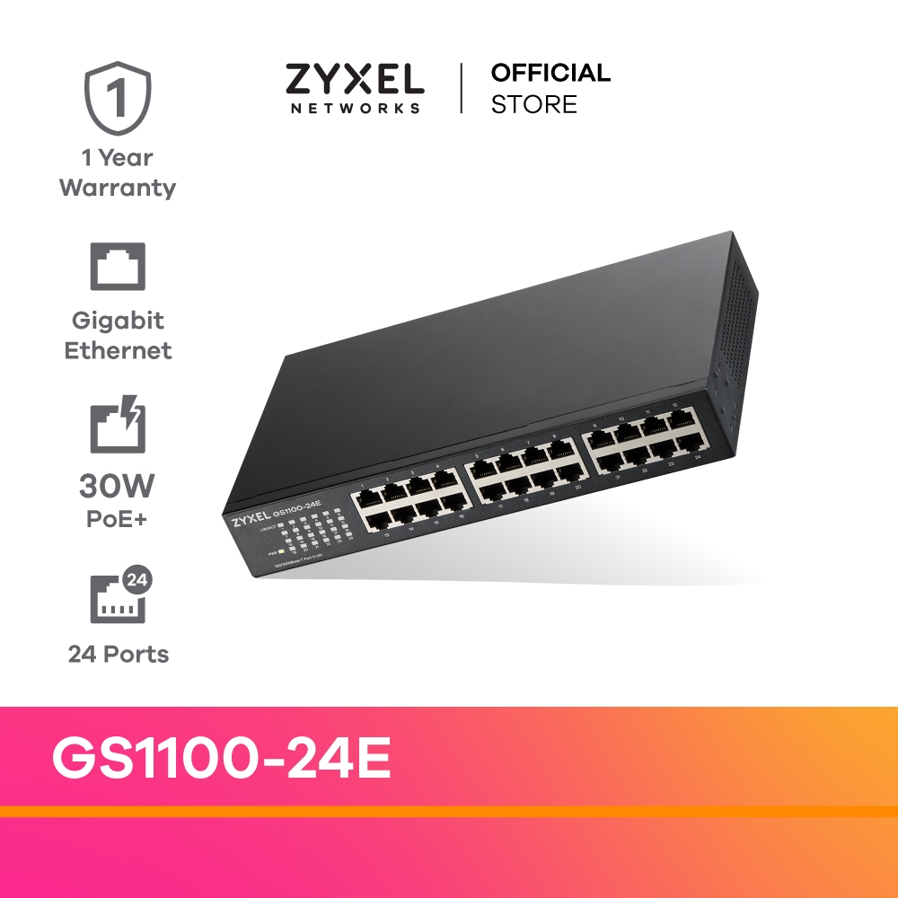 ZYXEL GS-1124A 24-PORT Gigabit Ethernet Switch W/Fixation EUR 90,07 - FR